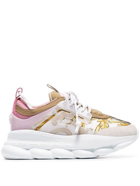 Versace multicoloured chain reaction 2 baroque leather sneakers 